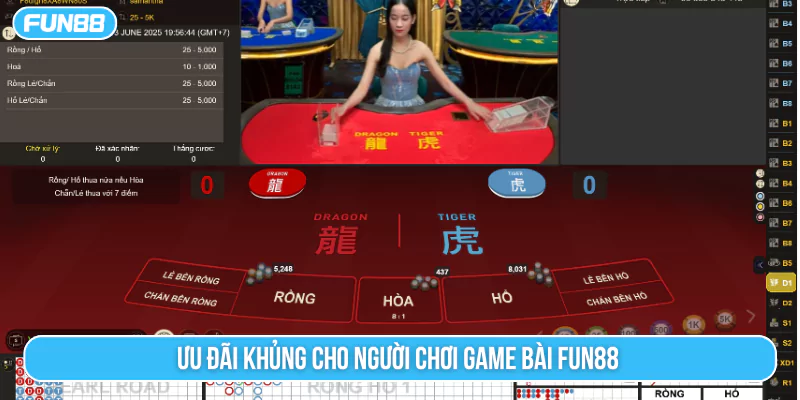 Ưu đãi khủng cho người chơi game bài Fun88
